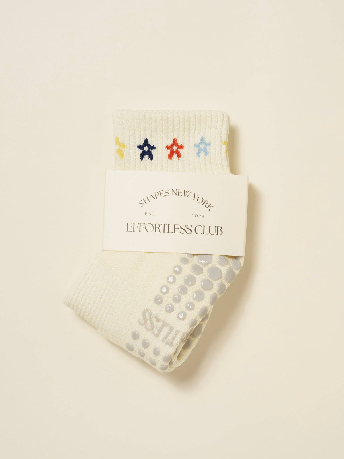 🌼 Cropped Crew Grip Sock – Mini Flower