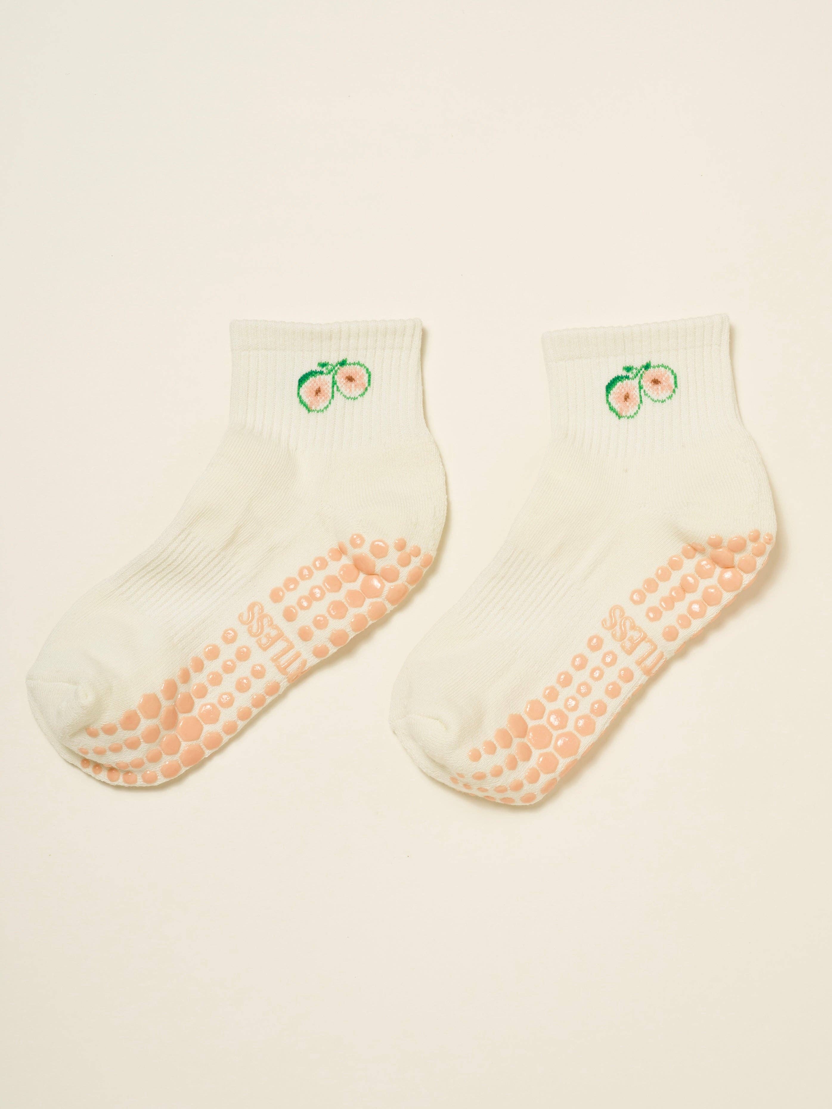 🧆 Cropped Crew Grip Sock - Fig