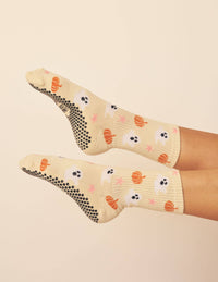 Lucky Honey Tricks and Treats grip socks with black non-slip soles