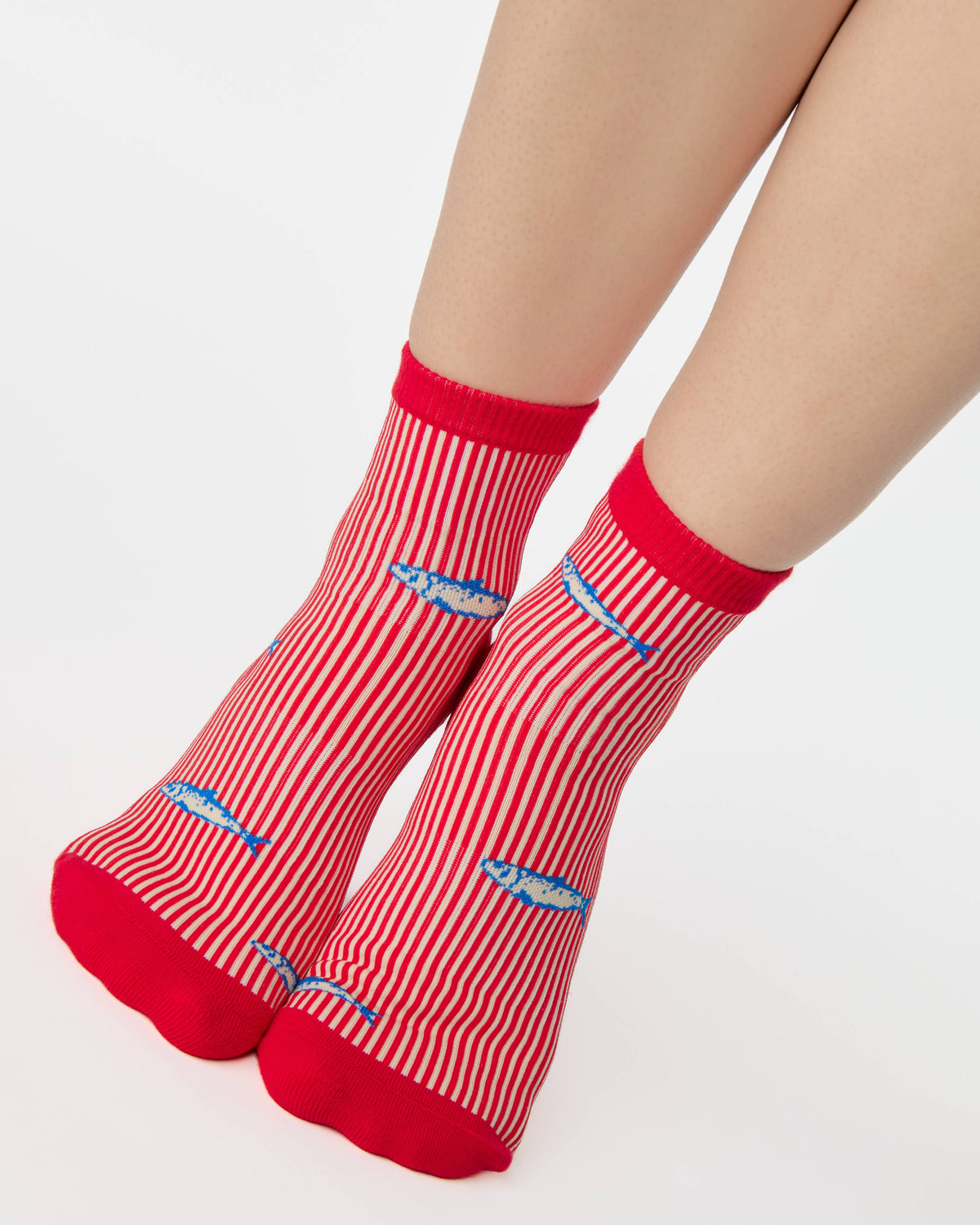 Sardines Ankle Grip Sock | Red