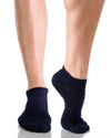 Moto Closed Toe Grip Sock: Navy