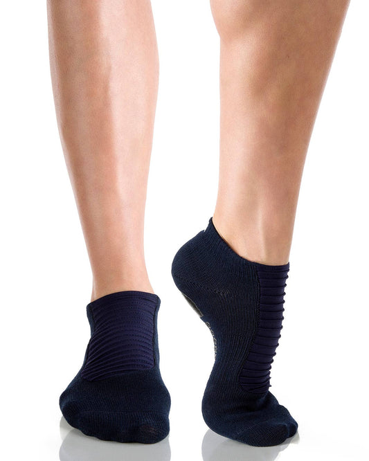 Moto Closed Toe Grip Sock: Navy