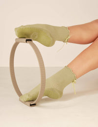 Lucky Honey Juliet Grip Sock in Pistachio detail 4