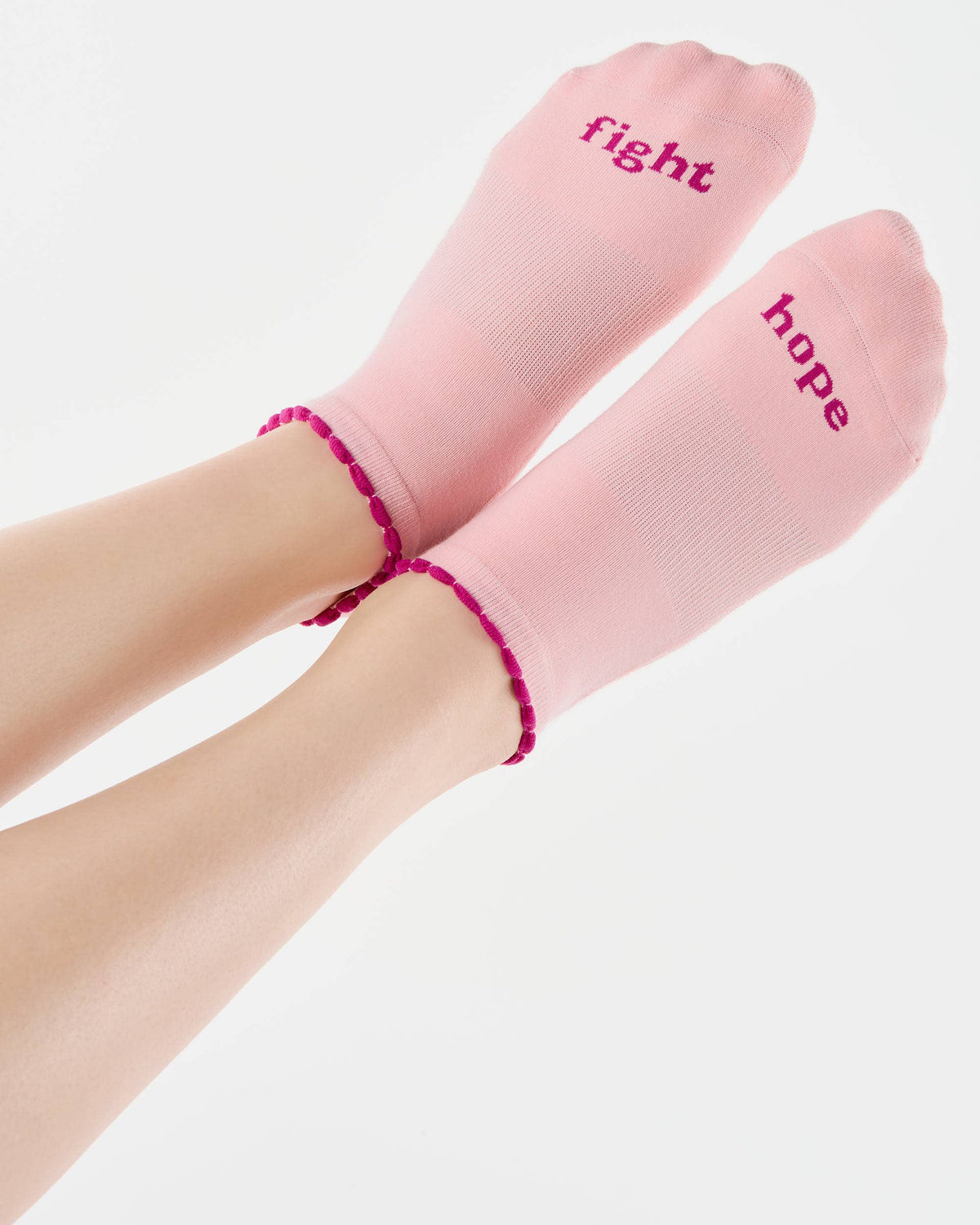 Pointe Studio x Susan G. Komen Hope Full Foot Grip Sock in pink — official product image 3
