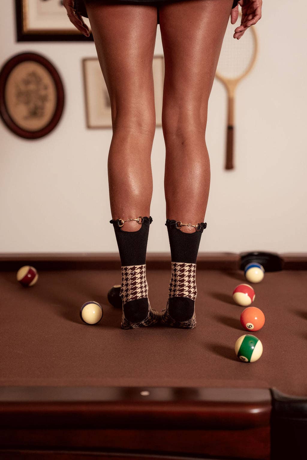 Hawthorne Ruffle Luxe Grip Sock — Pilates Honey grip socks alternate view