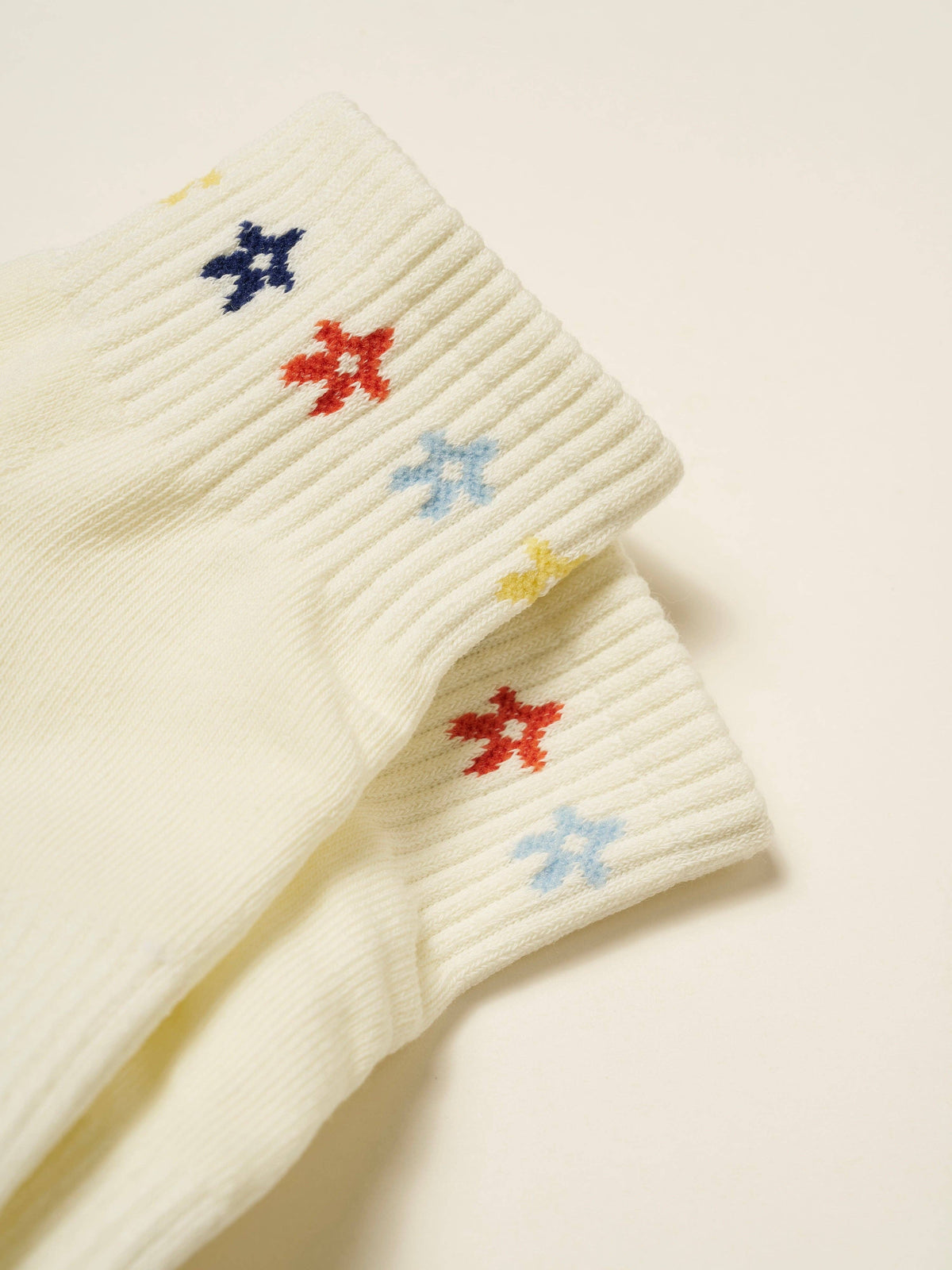 🌼 Cropped Crew Grip Sock – Mini Flower
