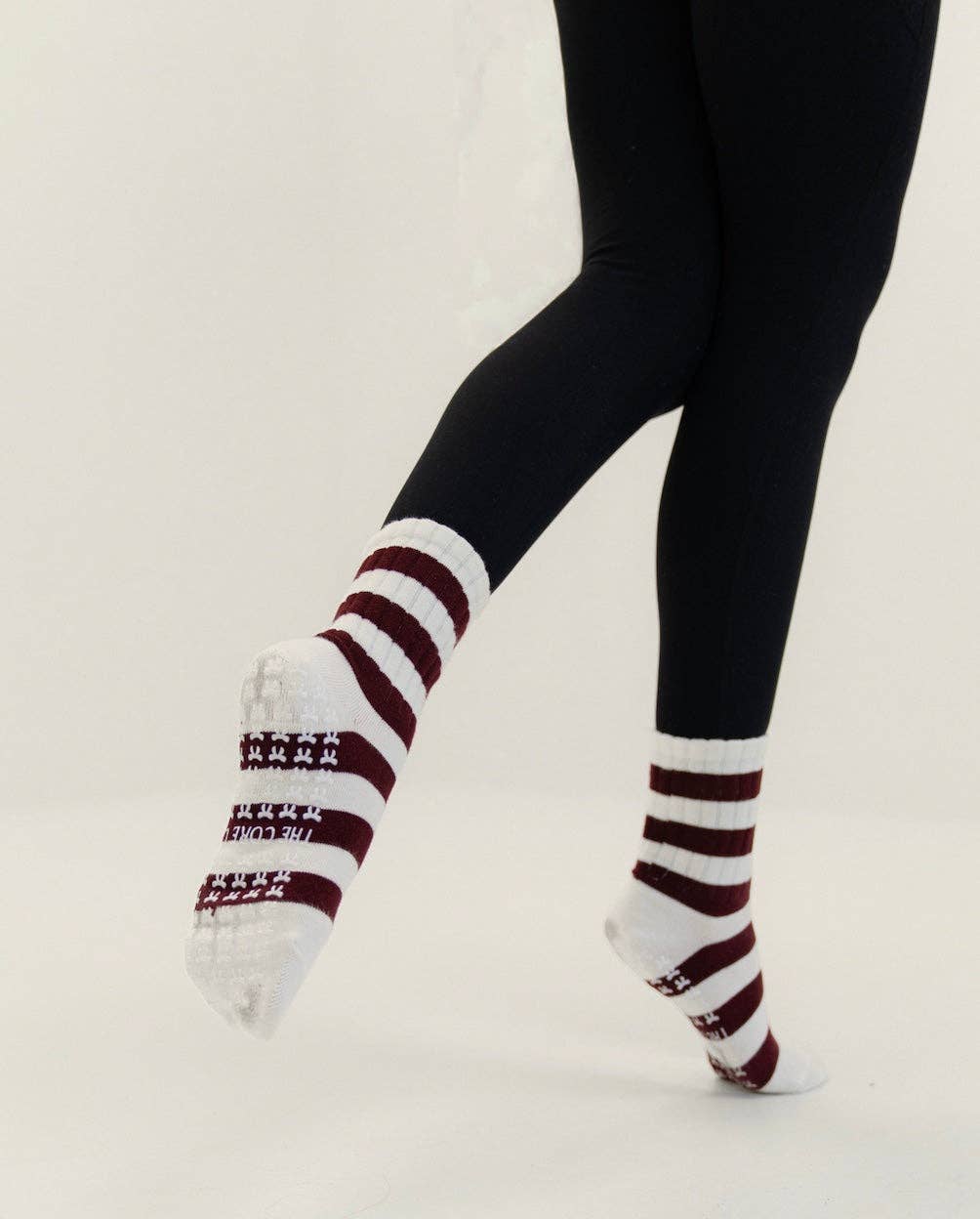 TCC Burgundy & White Bow Grip Sock