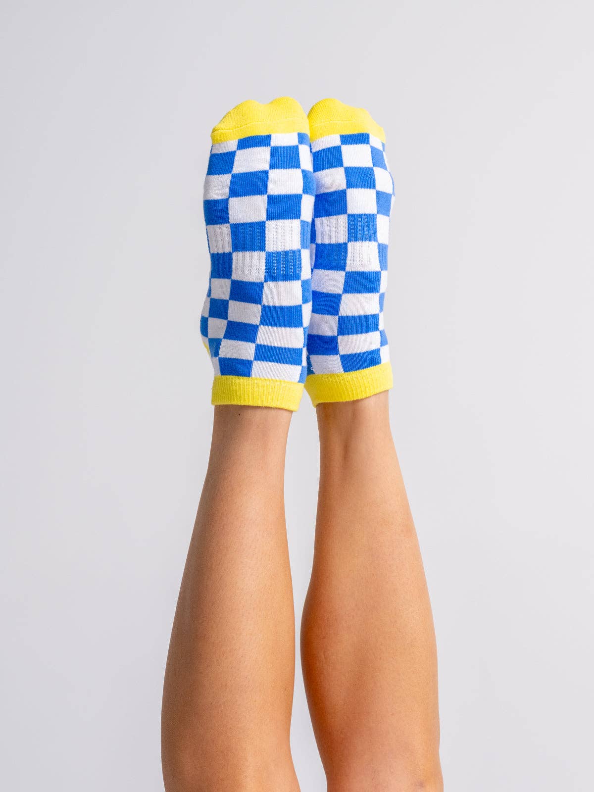 Ankle - Banana Disco Check Grip Socks