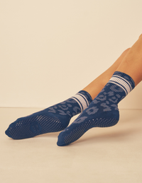 Lucky Honey Wild Side Crew grip socks — animal-print product photo 3