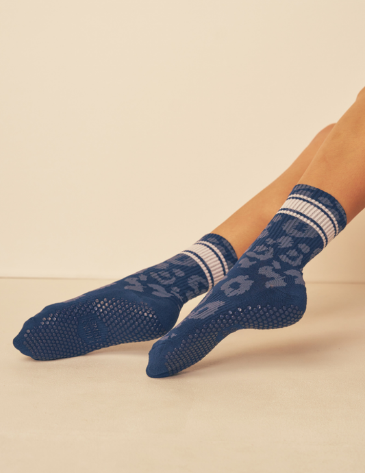 Lucky Honey Wild Side Crew grip socks — animal-print product photo 3