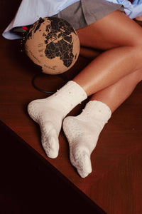 Windsor Pearl Short Scrunch Luxe Grip Sock — Pilates Honey grip socks alternate view