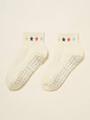 🌼 Cropped Crew Grip Sock – Mini Flower