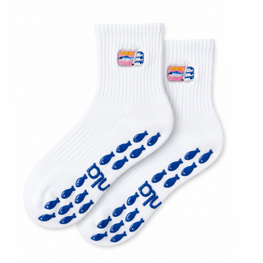 Sardine Tin Embroidered Summer Grip Socks