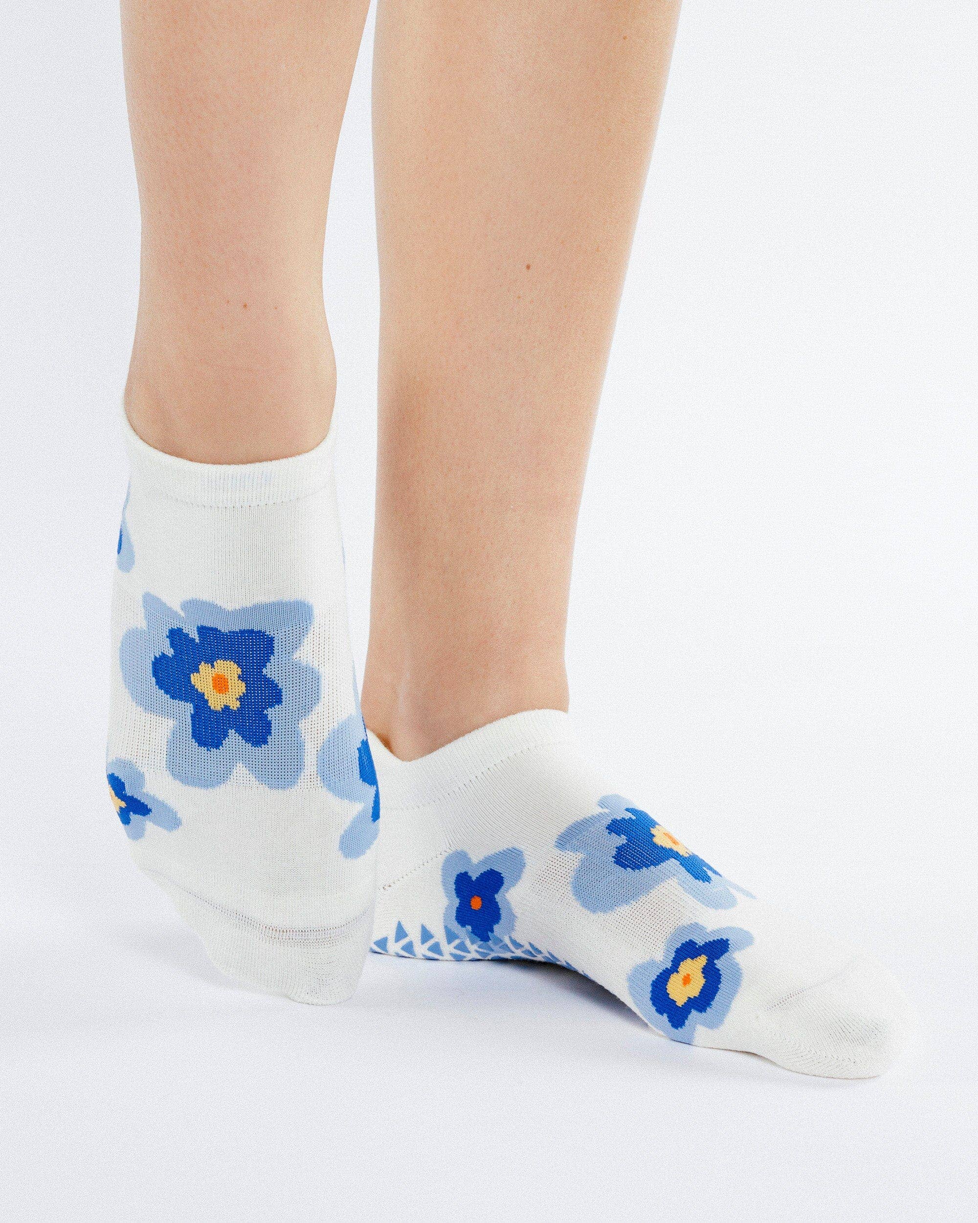 Posy Full Foot Grip Sock - Bone