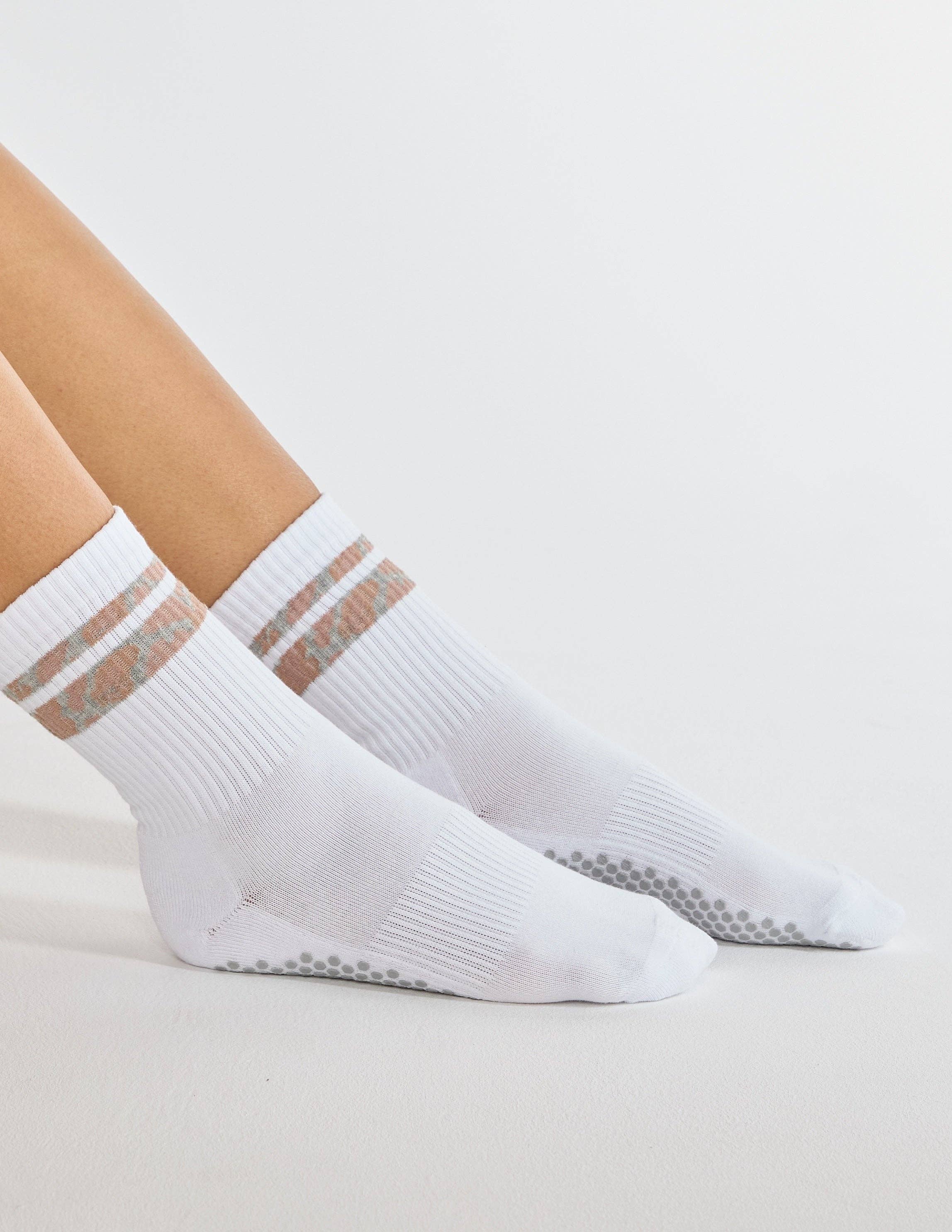 The Animal Print Grip Sock: Animal Stripes