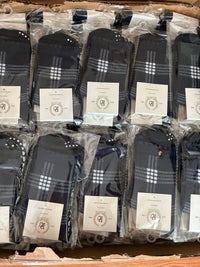 BROOKLYN PLAID NAVY grip socks by Pilates University 1883 — product image 3