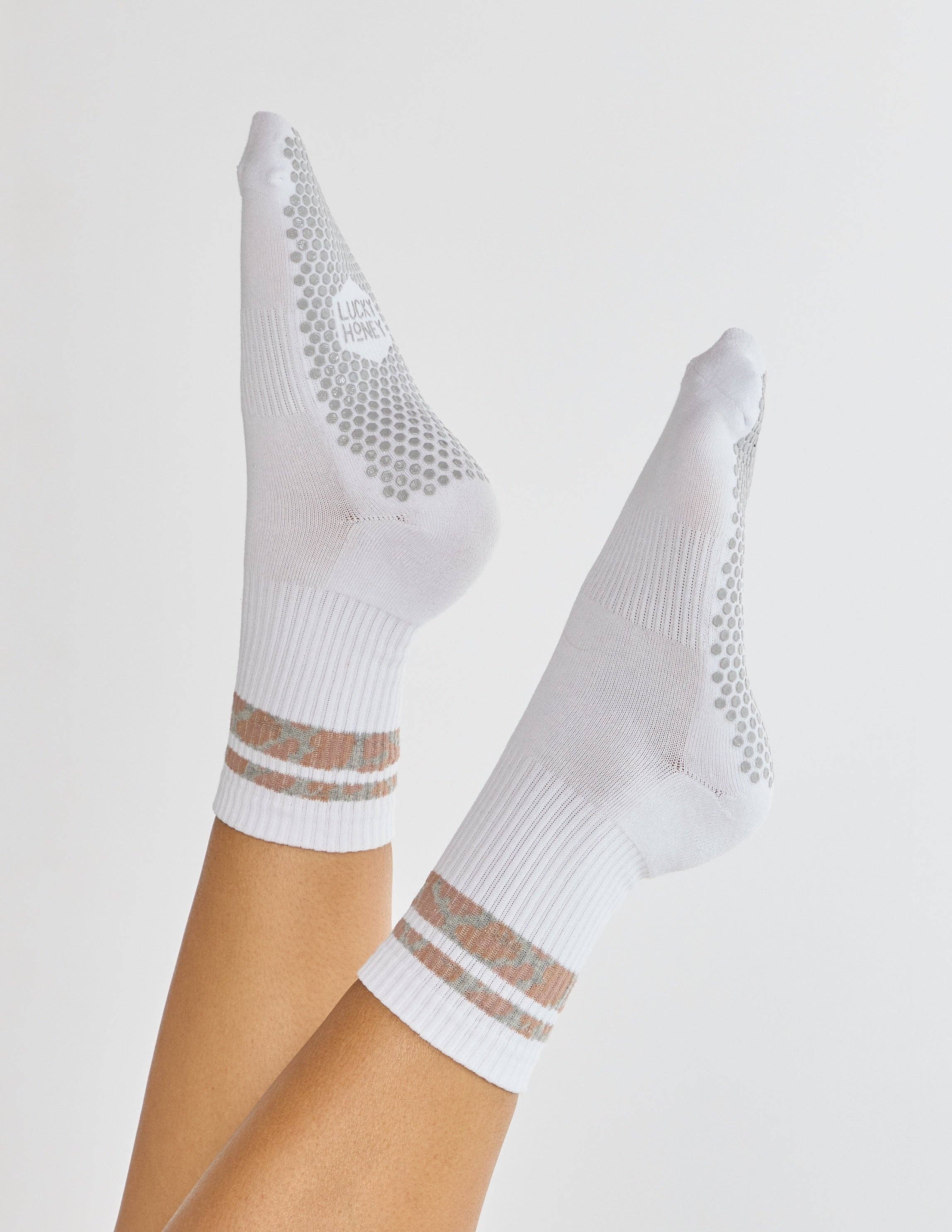 The Animal Print Grip Sock: Animal Stripes