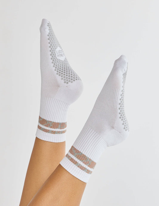 The Animal Print Grip Sock: Animal Stripes