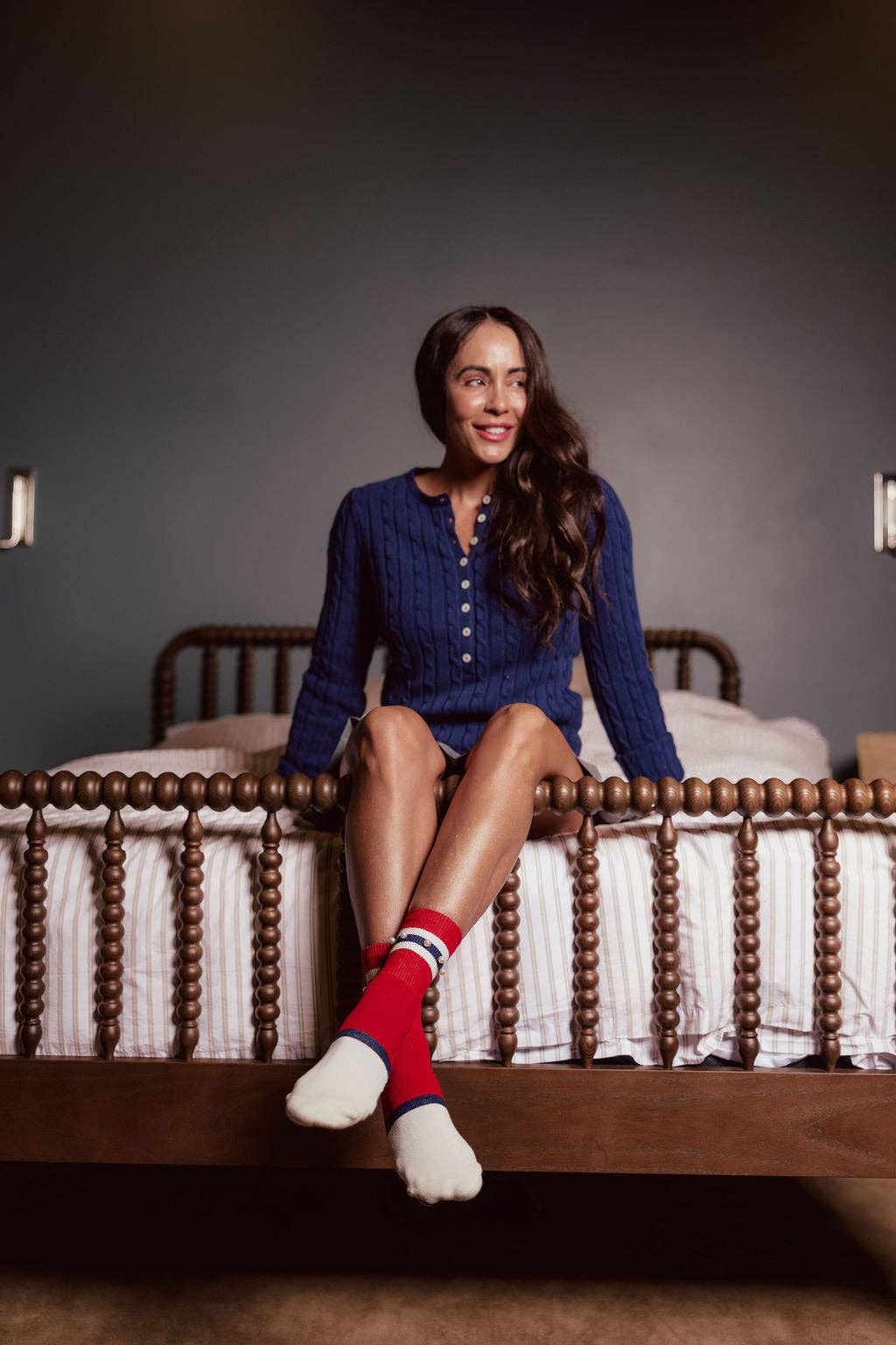 Sterling Shorty Crew Luxe Grip Sock — Pilates Honey grip socks alternate view