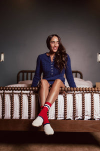 Sterling Shorty Crew Luxe Grip Sock — Pilates Honey grip socks alternate view