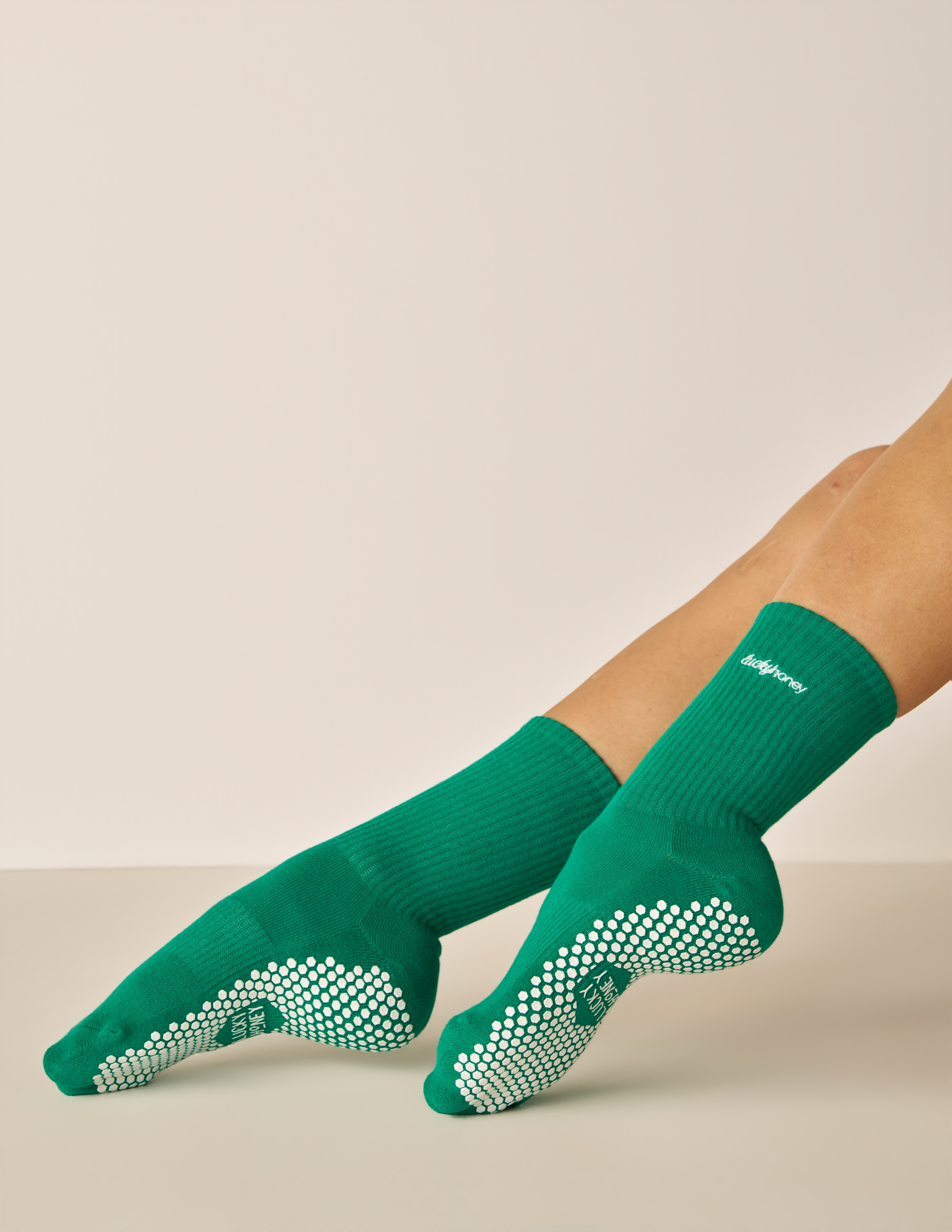 The 90s Crew Grip Sock - Court Green
