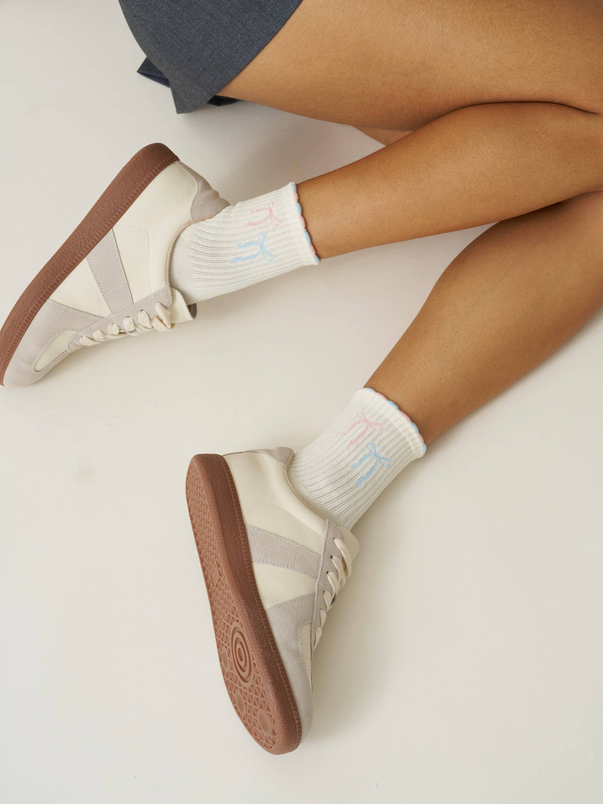 🎀 Ribbon Duo Petal Grip Sock