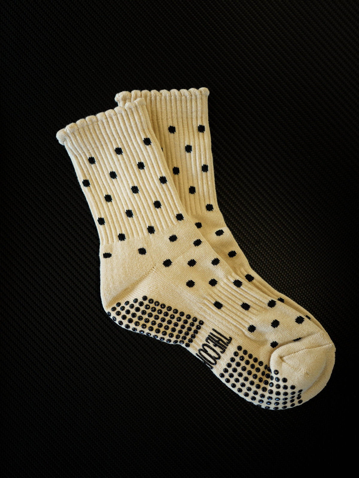 TCC Black & Cream Polka Dots  | Pilates & Barre Grippy Socks