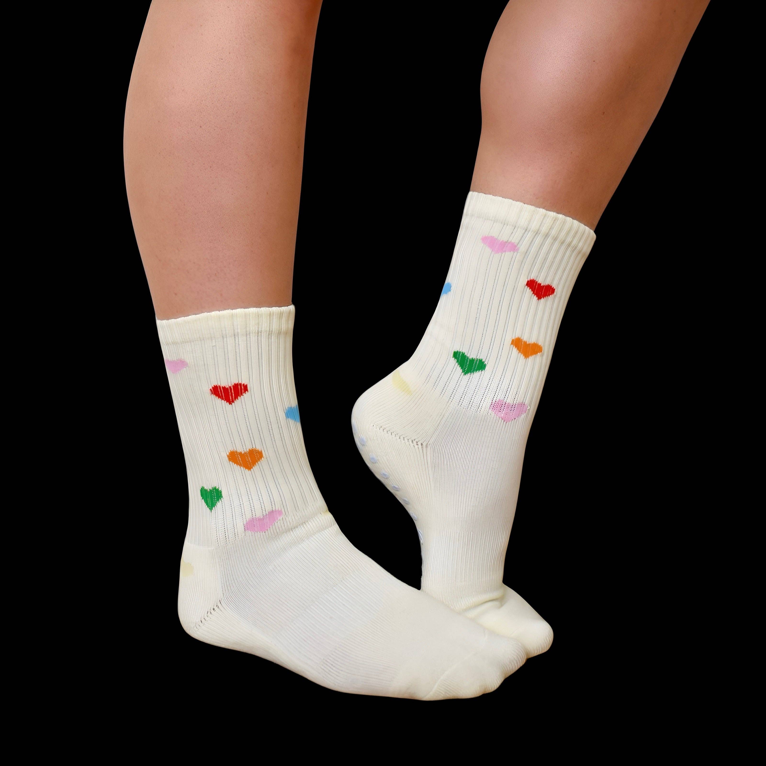 💖✨ Sweet Heart Crew Grip Sock
