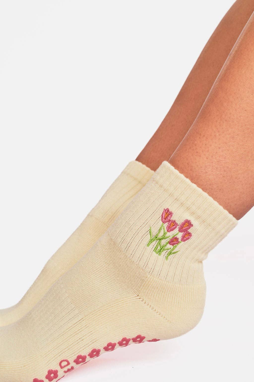 Cropped Crew Grip Socks – Butter Yellow