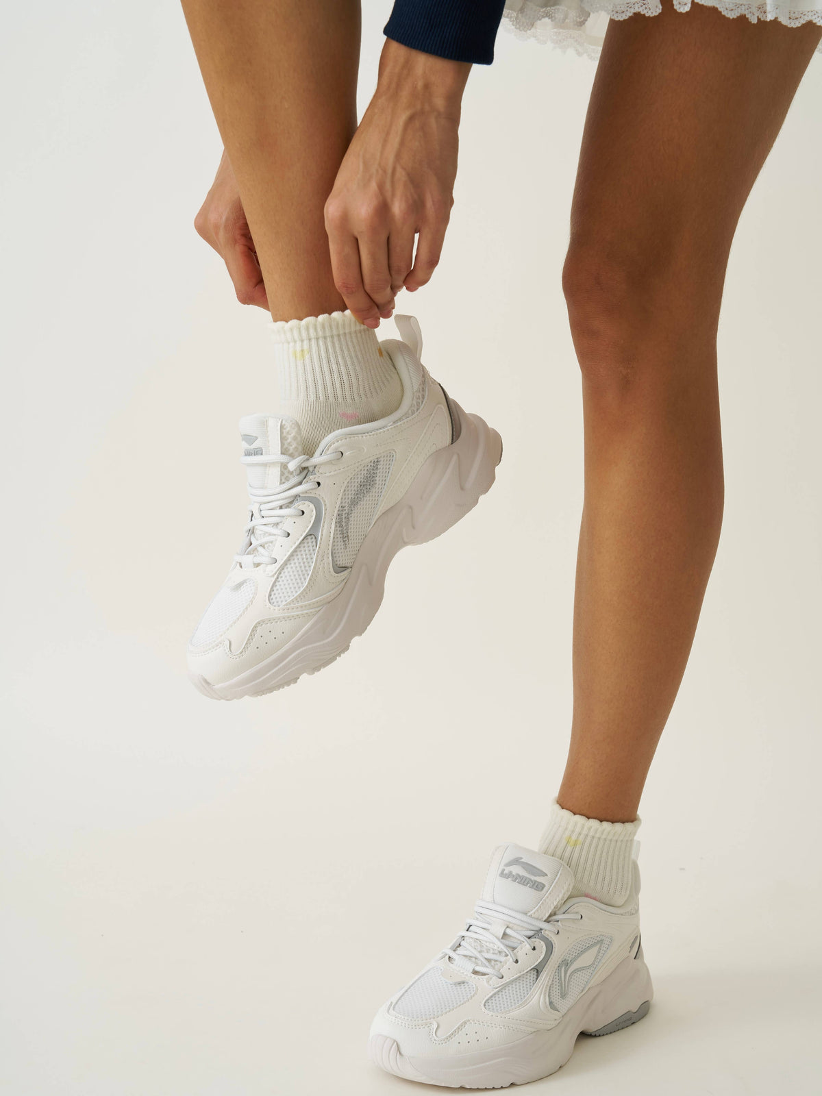💕 Cropped Crew Grip Sock – Mini Heart