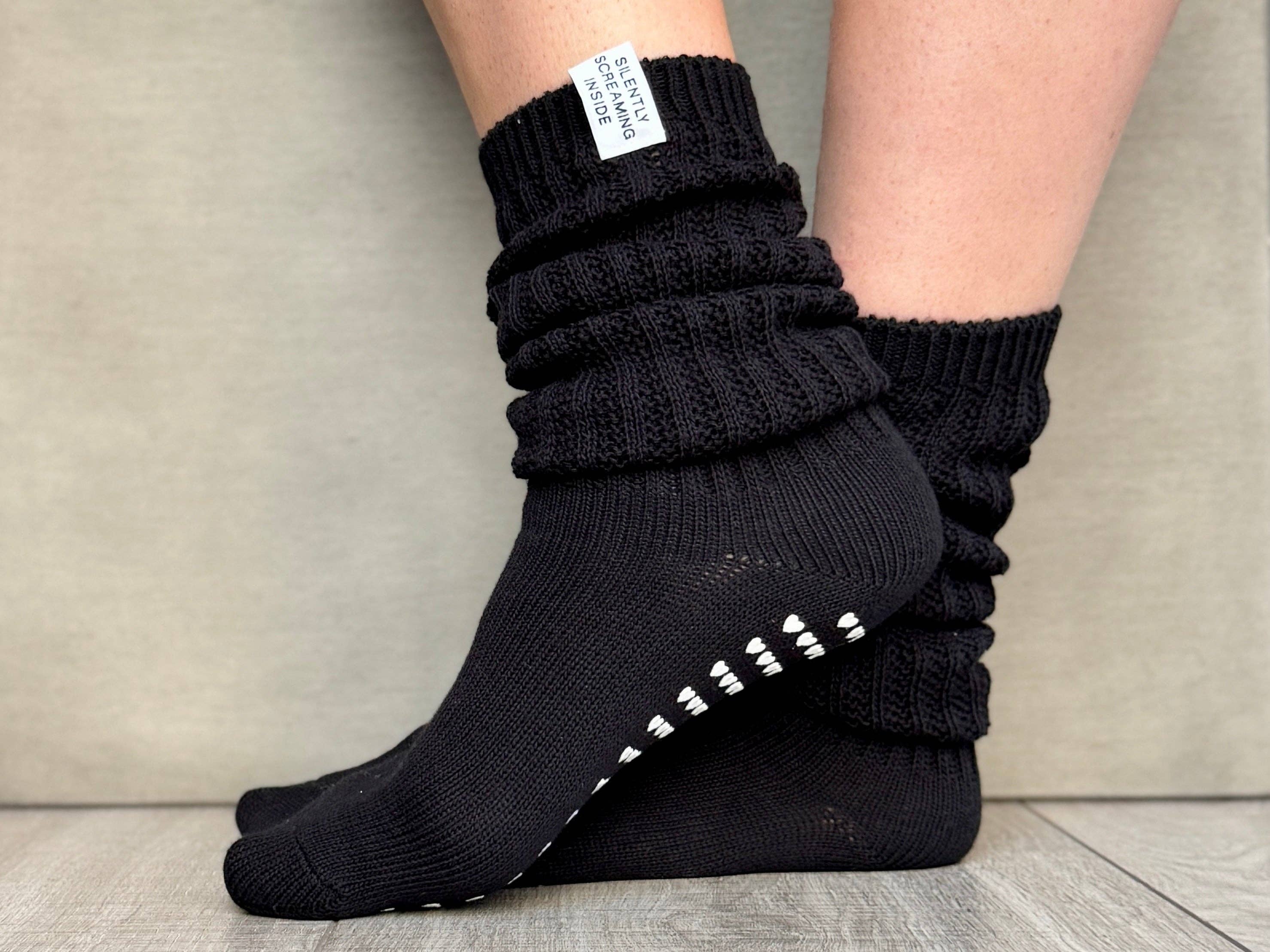Silently Screaming Inside Slouch Sock