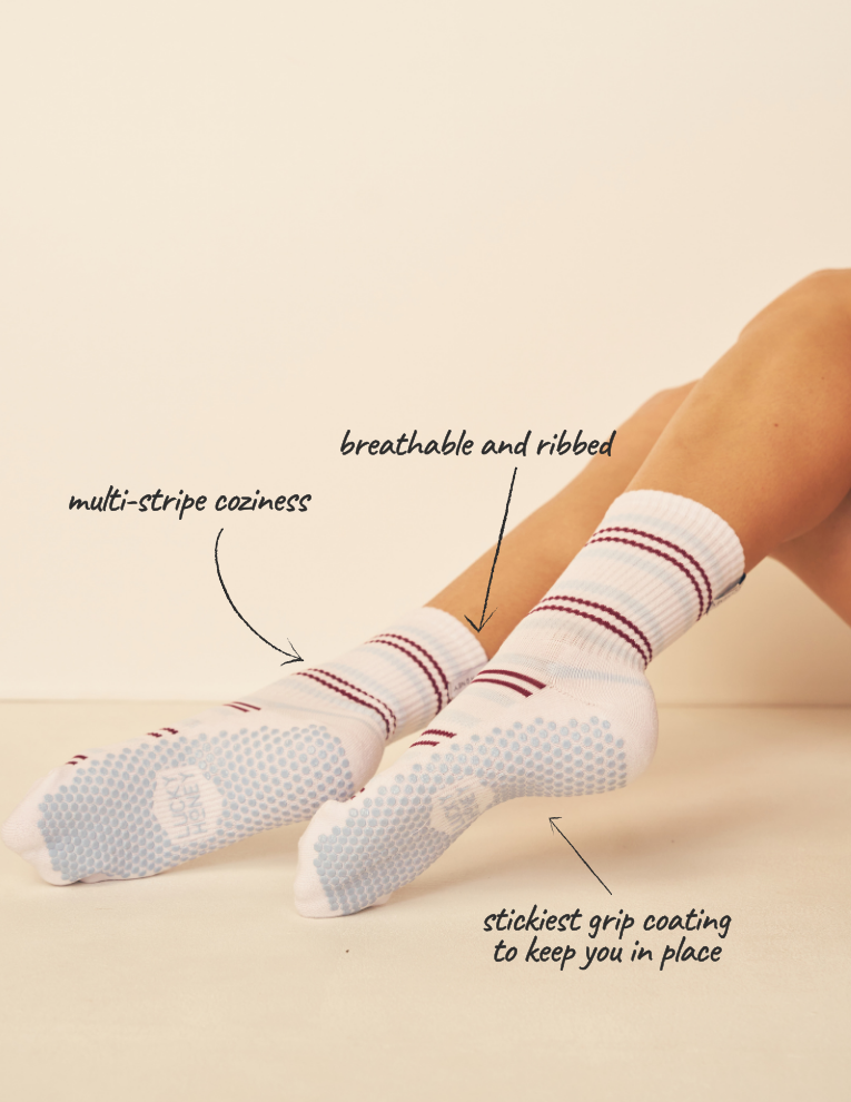 Lucky Honey Lola Crew grip socks — product photo