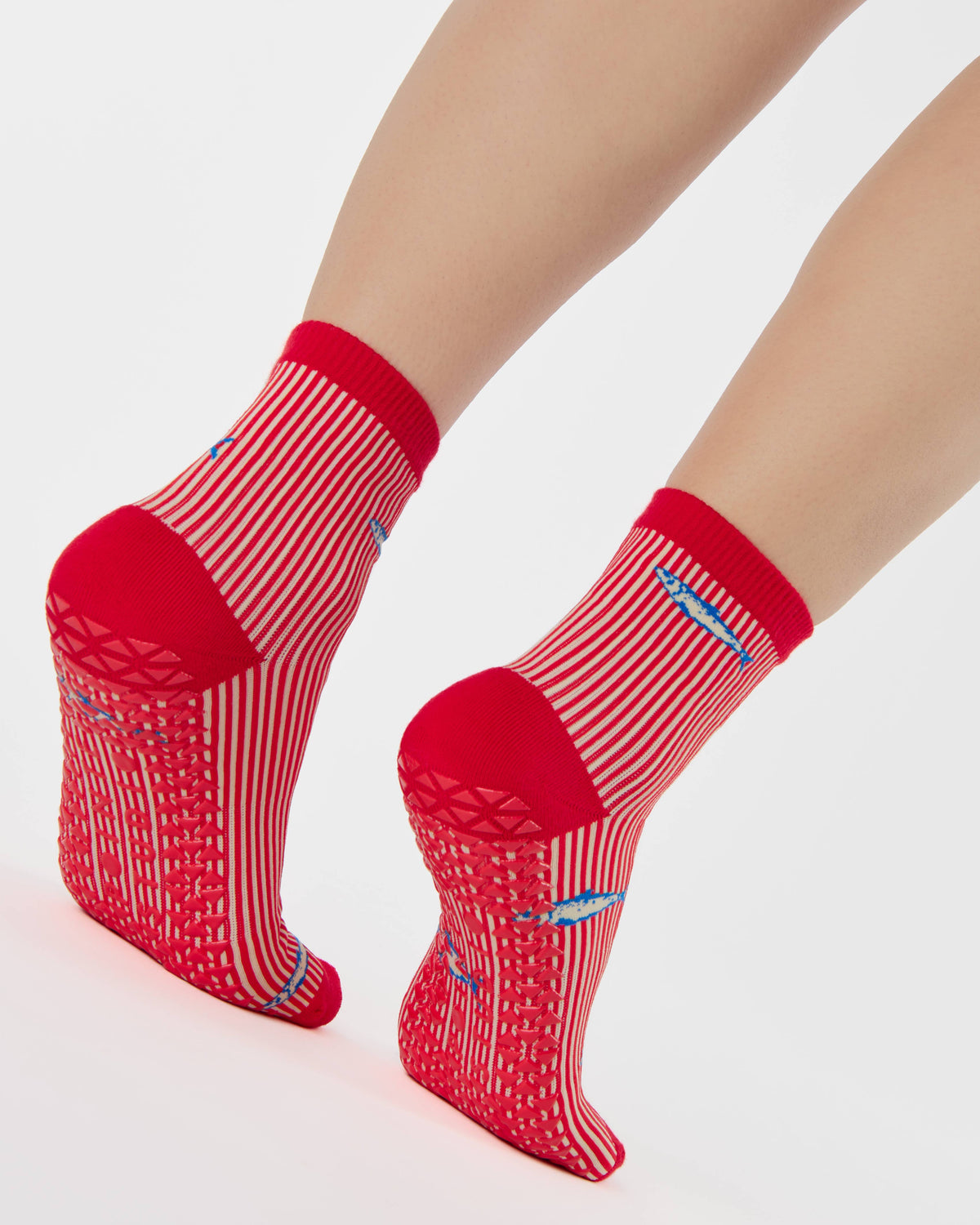 Sardines Ankle Grip Sock | Red