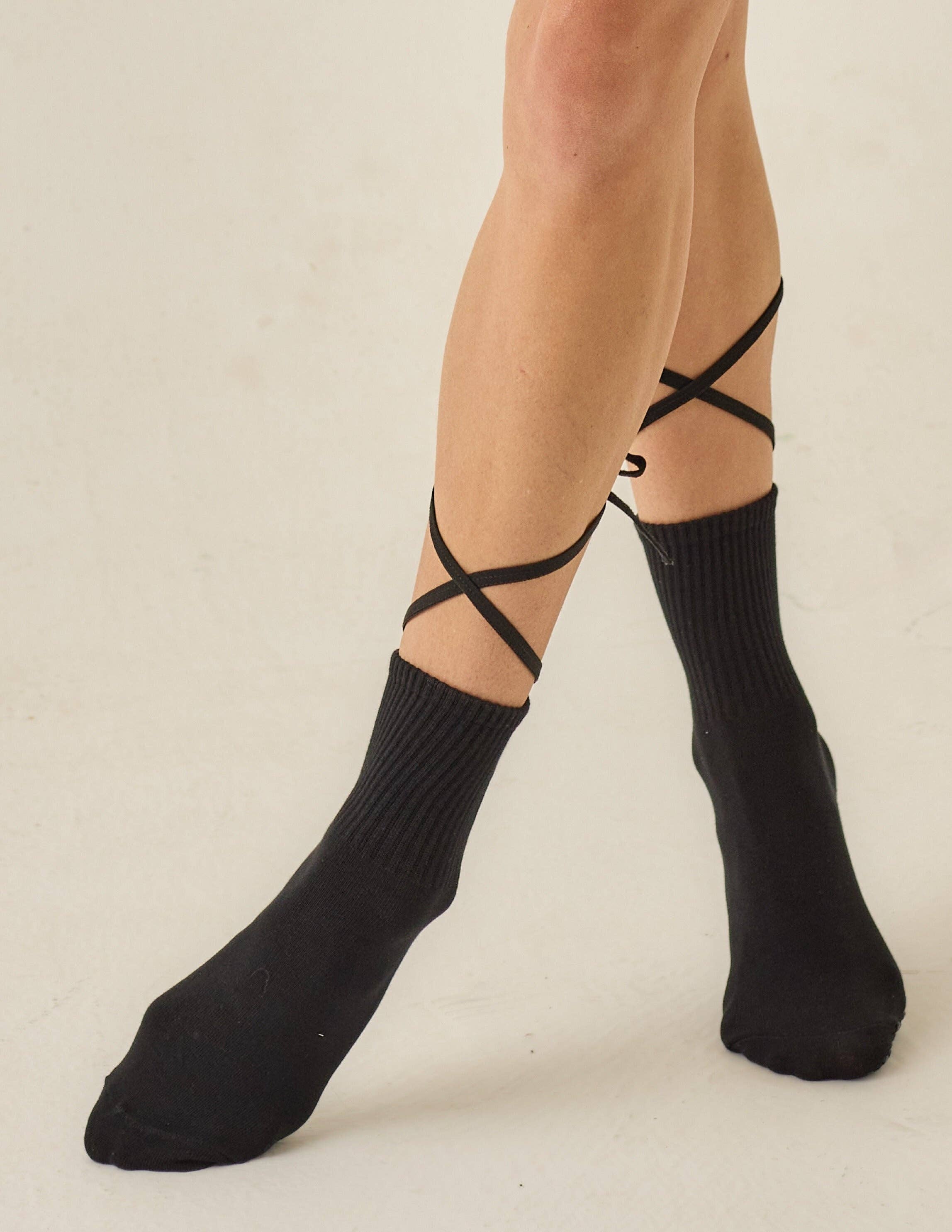 The Nina Grip Sock: Black