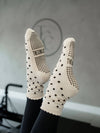 TCC Black & Cream Polka Dots  | Pilates & Barre Grippy Socks