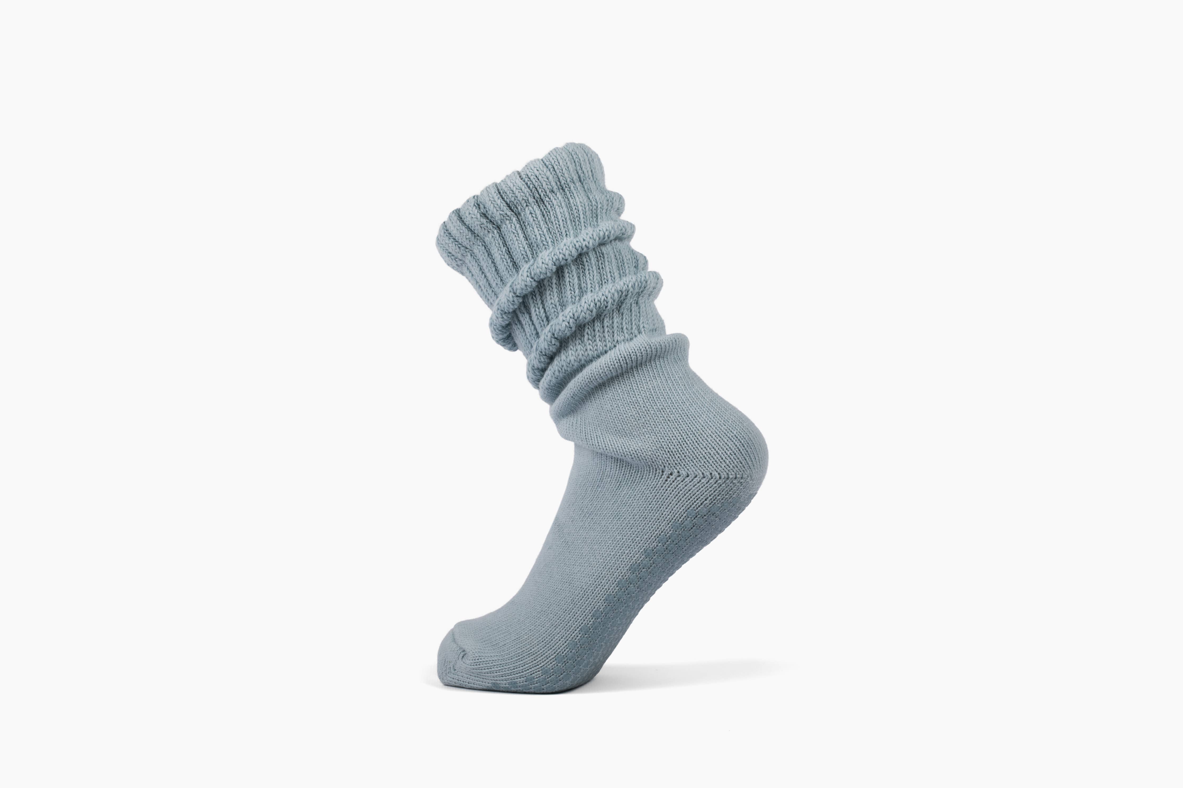 Slouchy Grip Socks - Soft Blue