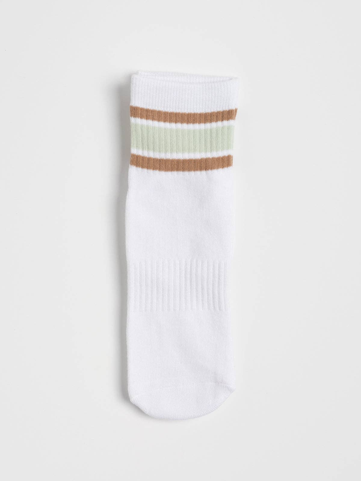 🌿 Campus Quarter Grip Sock – Mint + Dune