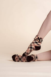 Legacy Foldover Ruffle Crew Luxe Grip Sock — Pilates Honey grip socks product view