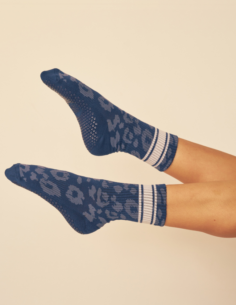 Lucky Honey Wild Side Crew grip socks — animal-print product photo 19