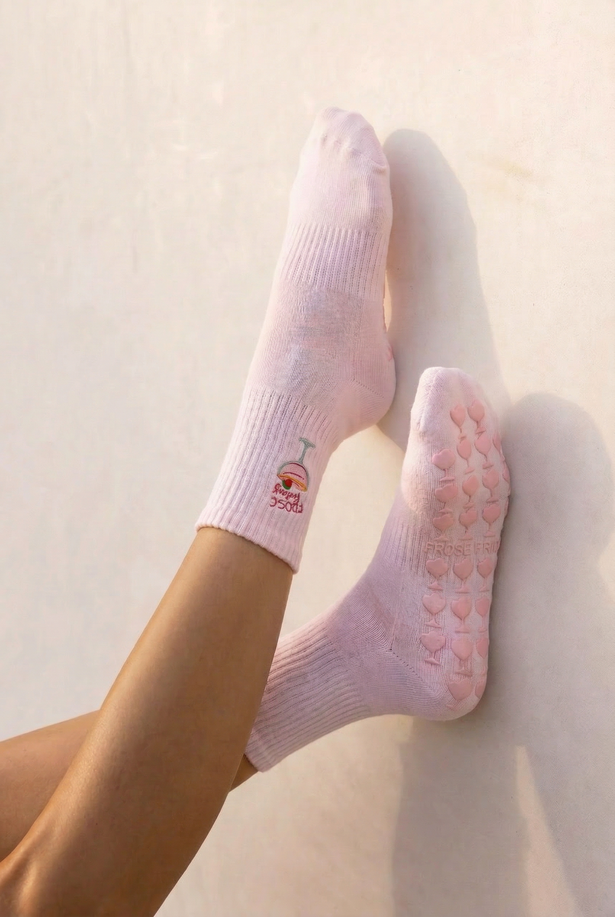 Frosé Friday Pilates Barre Grip Socks in Pink