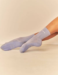 Lucky Honey Alpine Crew Grip Sock in Opal