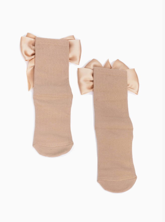 Anna Grip Sock (Taupe & Gold)