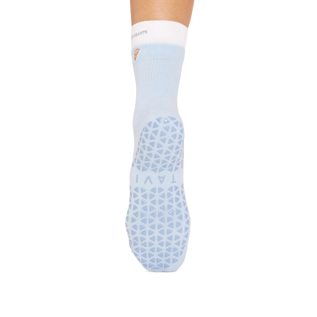 Aria Stacked Grip Sock - I Love Croissants