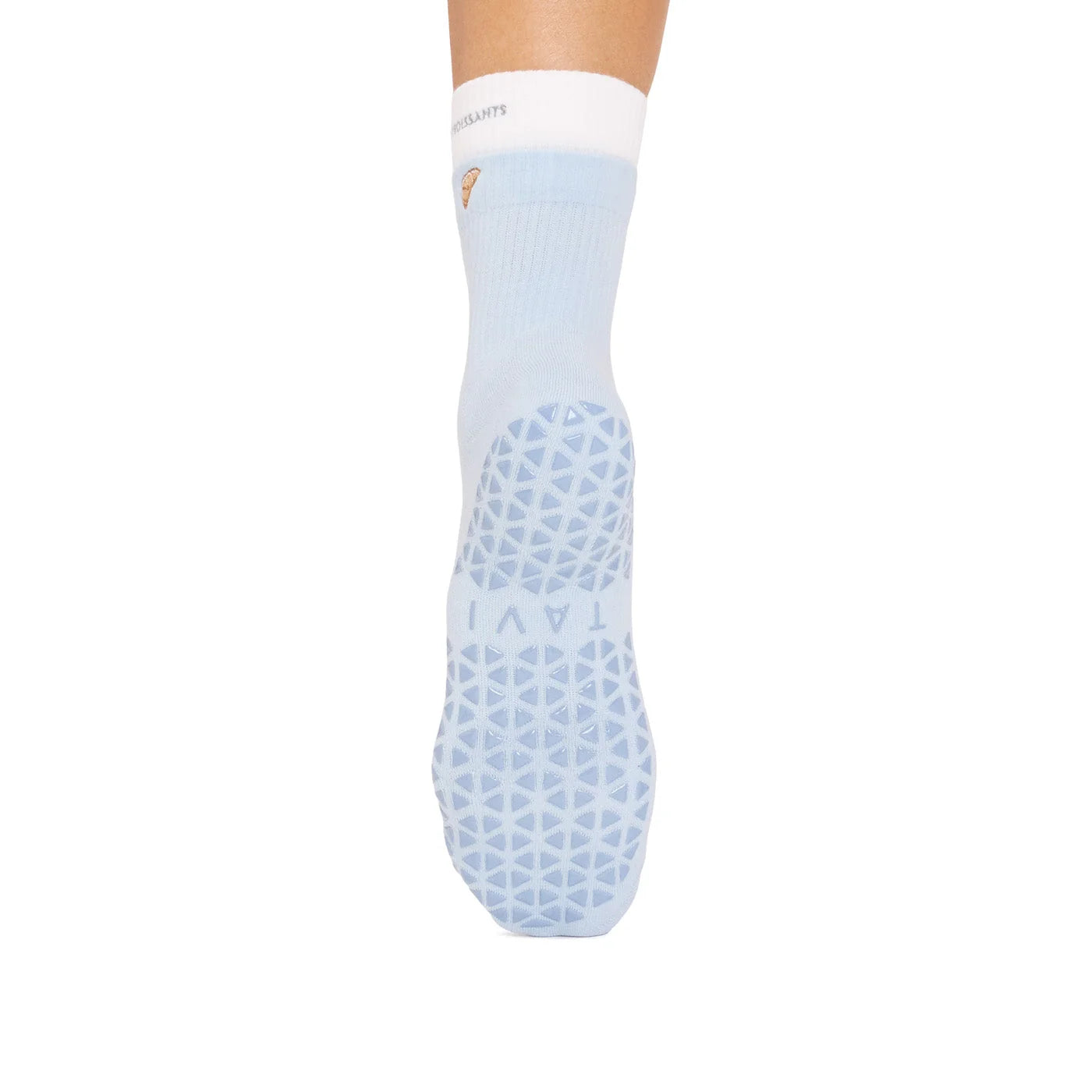Aria Stacked Grip Sock - I Love Croissants