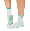 Tavi Aria grip socks in Light Emerald — green mini-crew product view