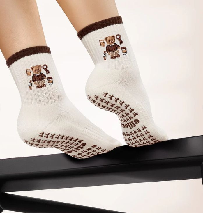 Beary Latte Grip Sock