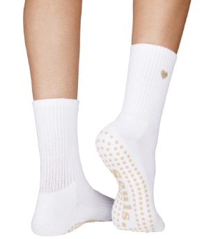 🤍 Beige Heart Grip Socks