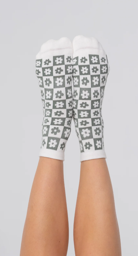 Studio Grip Socks - Bloom Olive