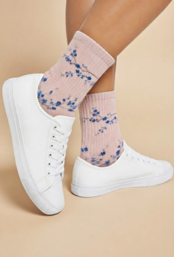 Blue Blossom Grip Socks