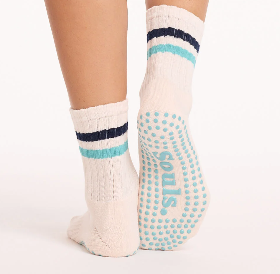 Blue Retro Grip Sock